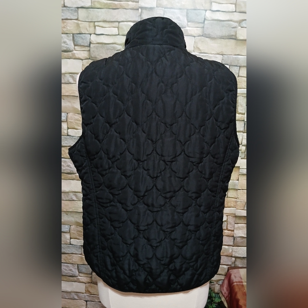 Jason Maxwell Black Quilted Vest Large Outdoor Cozy Cottagecore - Picture 3 of 6